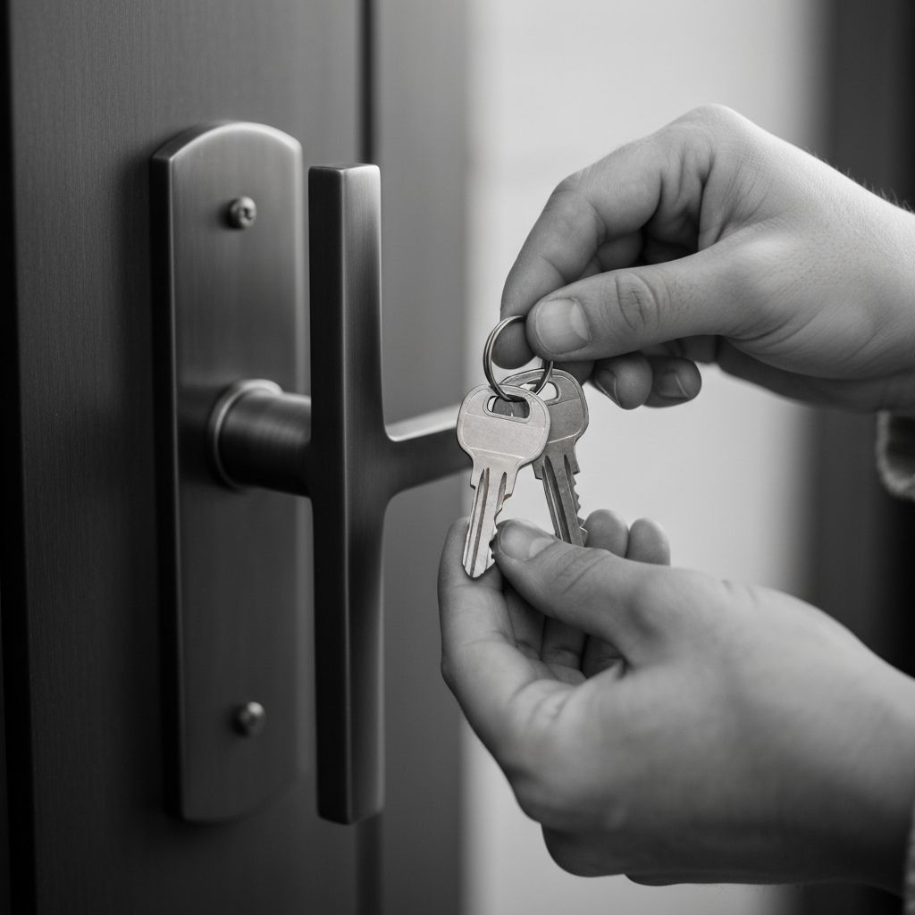 Keys and door handle detail