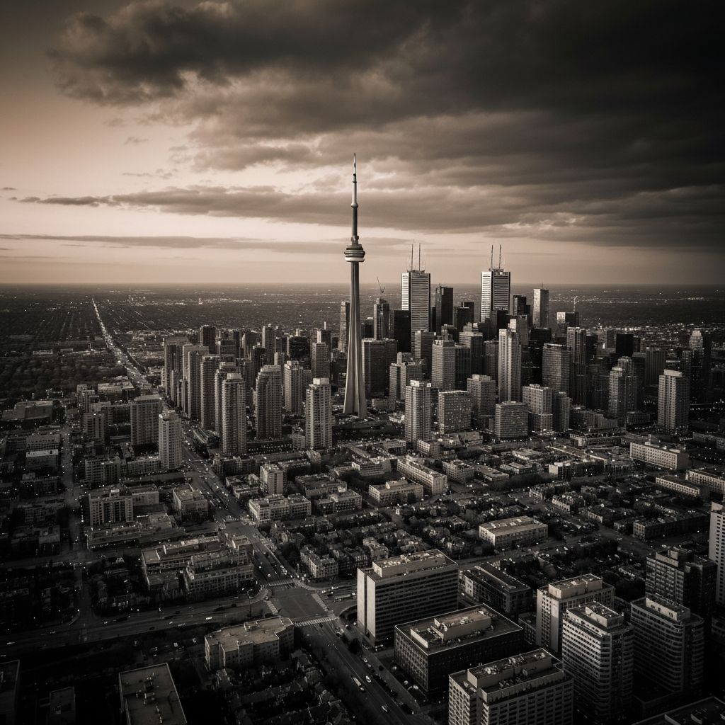 Toronto skyline at dusk